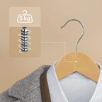 Houten kleerhangers - Set van 20 - Massief hout - Anti-slip - 360° draaibare haak