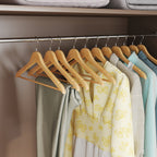 Houten Kledinghangers – Set van 50 – Stevige Afwerking – Natuurlijk Zilver