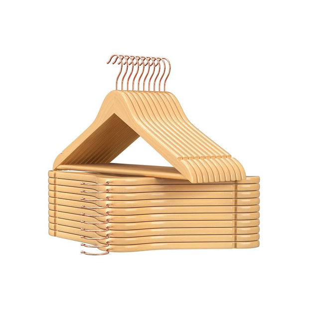 Houten kledinghangers – Set van 10 – Wit