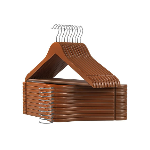 Houten kledinghangers – Set van 10 – Wit