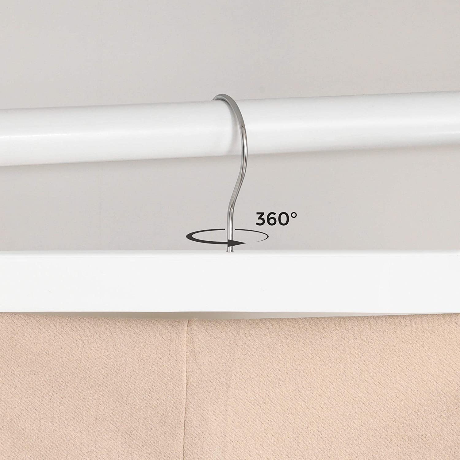 Broekhanger – Set van 8 met clips – Natuurlijk hout – Wit