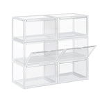 Schoenendozen - Set van 6 - Stapelbare opbergdozen - 46,36 x 28 x 22 cm - Transparant