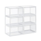 Schoenendozen - Set van 6 - Stapelbare opbergdozen - 46,36 x 28 x 22 cm - Transparant