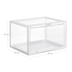 Schoenendozen - Set van 6 - Stapelbare opbergdozen - 46,36 x 28 x 22 cm - Transparant