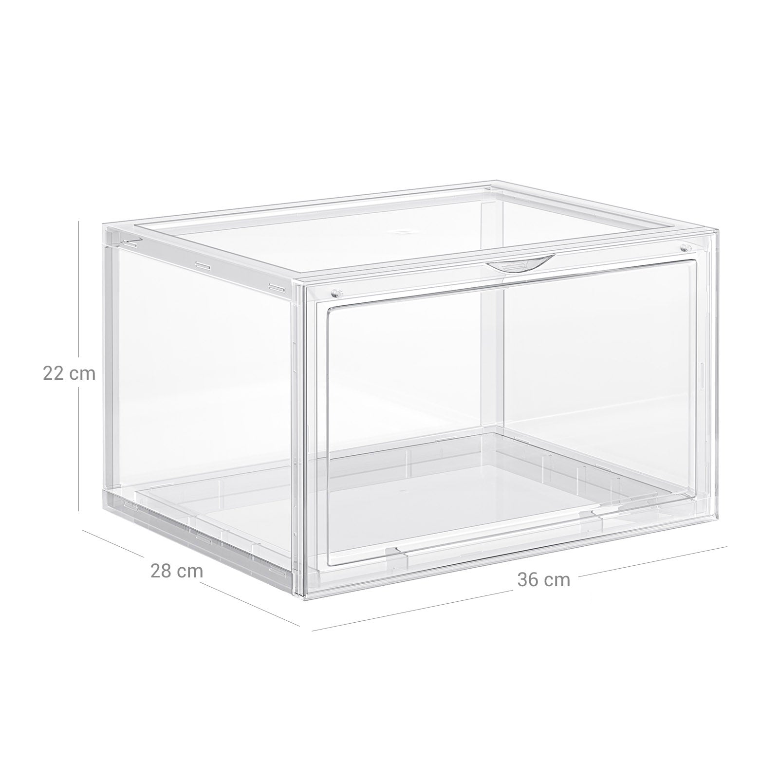 Schoenendozen - Set van 6 - Stapelbare opbergdozen - 46,36 x 28 x 22 cm - Transparant