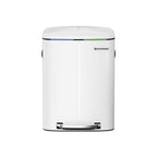 Afvalemmer - 2 vakken - 2 x 20 L - Metaal met pedaal - 40 L - Wit