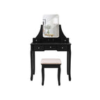 Kaptafel - Make-up tafel met spiegel en lades - Cosmetica tafel - Zwart