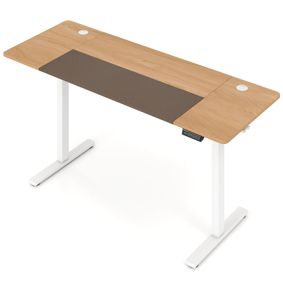 Elektrisk – höjdjusterbart skrivbord med stabil metallram cm, Naturfärgad – 160 x 60