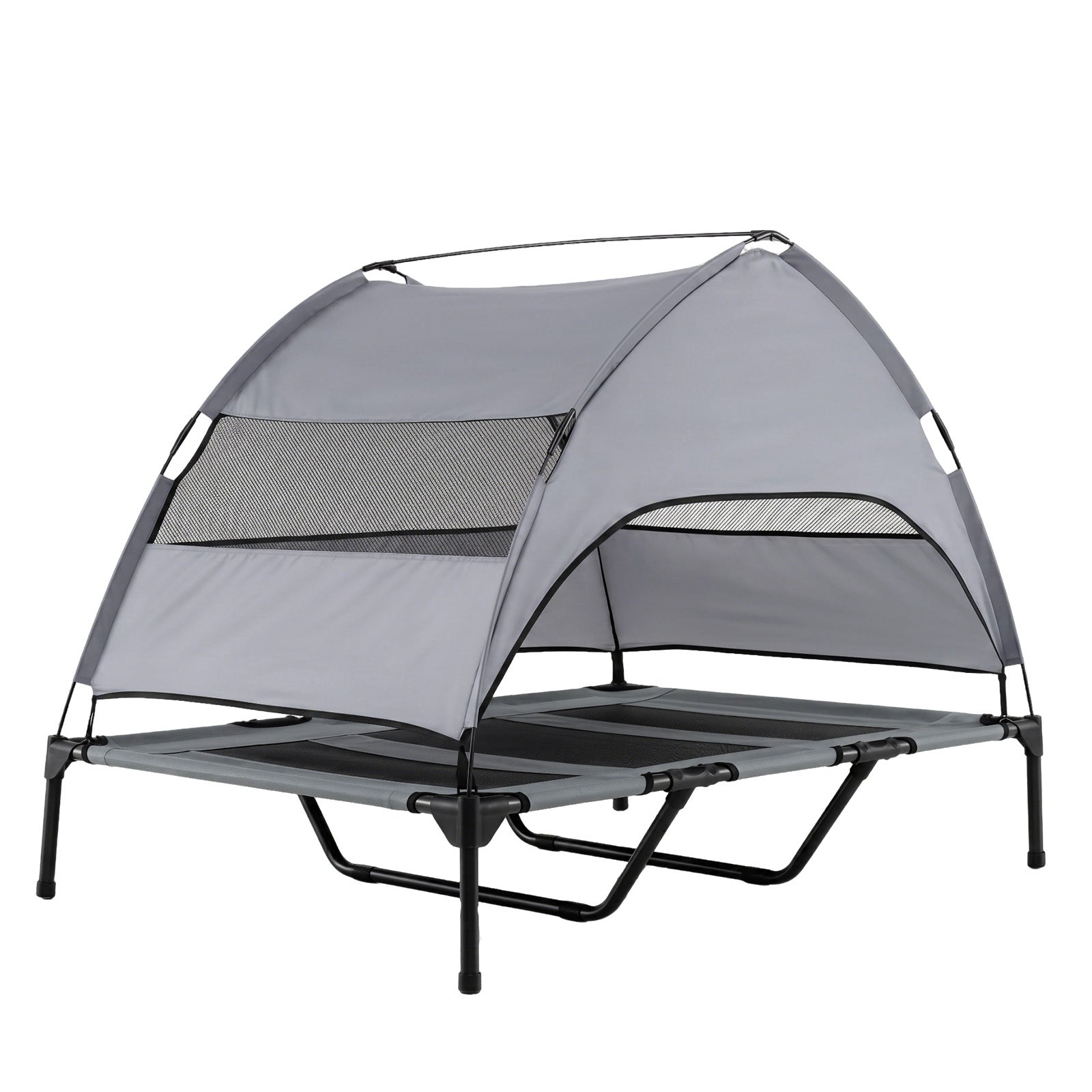 Förhöjd – hundbädd med baldakin, vädertålig hundligg avtagbart soltak – 122,5 x 91 x 95 cm
