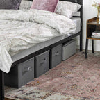 Opbergboxen – Set van 3 met deksel en handgrepen – Grijs