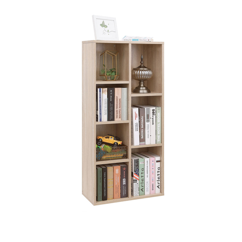 Boekenkast met 7 open compartimenten – Inclusief kantelbeveiliging – 50 x 24 x 106 cm