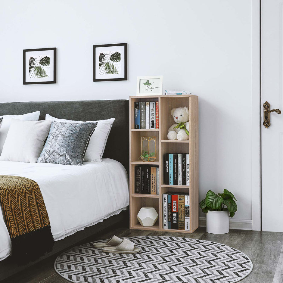 Boekenkast met 7 open compartimenten – Inclusief kantelbeveiliging – 50 x 24 x 106 cm