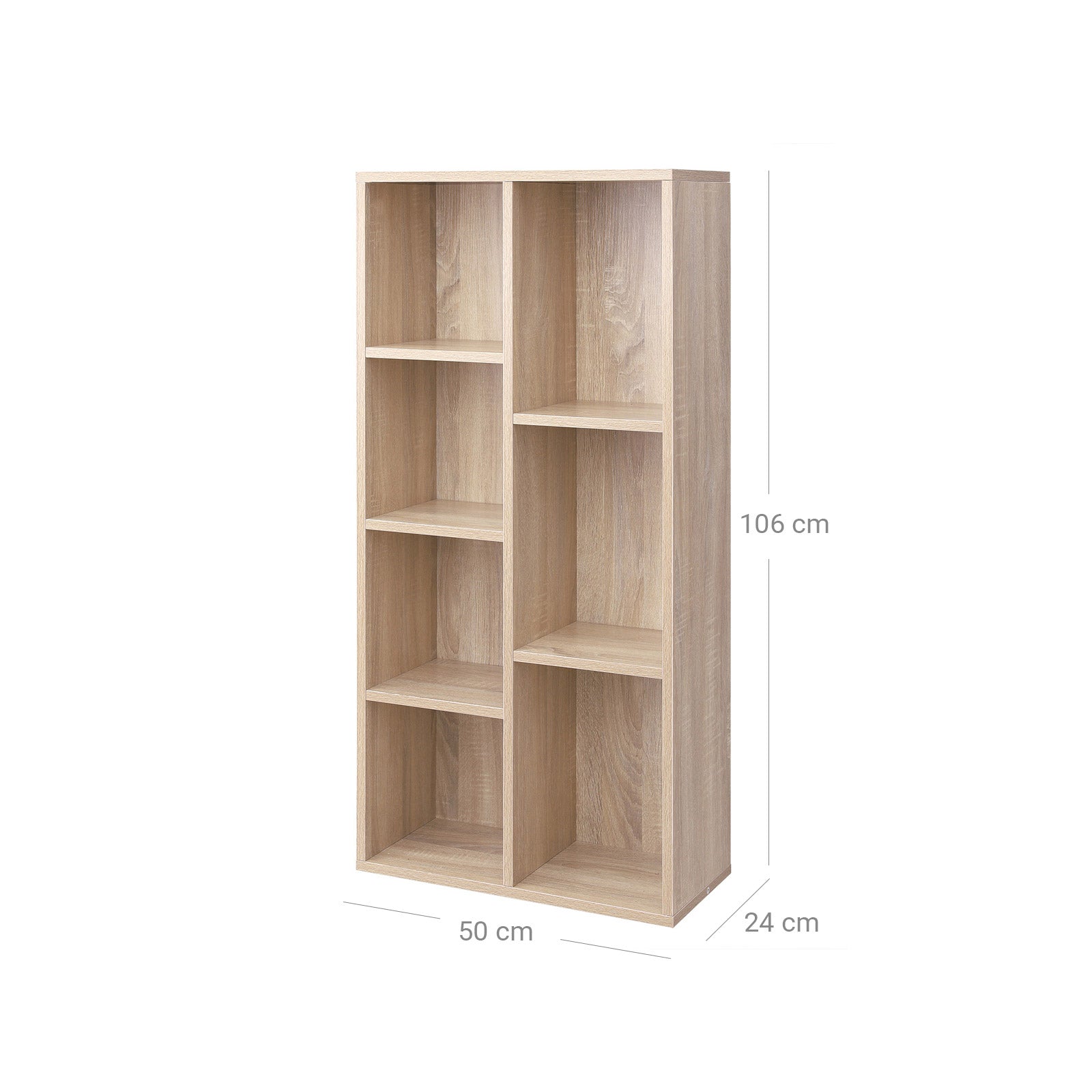 Boekenkast – 7 vakken – eikenkleur