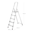 Huishoudladder – 5 niveaus – Aluminium – Zilver
