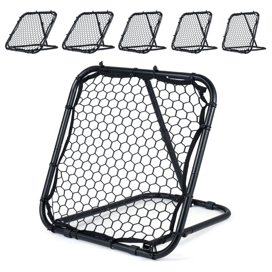 Fotbollsrebounder – med 5‑läges vinkeljustering och markfästen – 4 85 x 80 x 79 cm