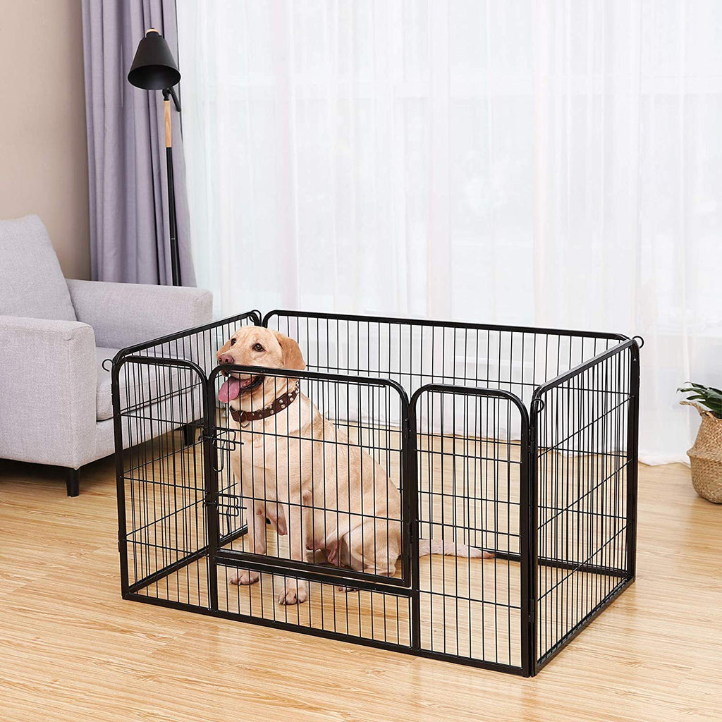 Puppyren - Dierenbox voor honden - Puppyhek - 122 x 80 x 70 cm - Zwart
