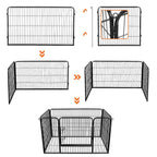 Puppyren - Dierenbox voor honden - Puppyhek - 122 x 80 x 70 cm - Zwart