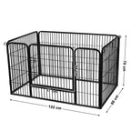 Puppyren - Dierenbox voor honden - Puppyhek - 122 x 80 x 70 cm - Zwart