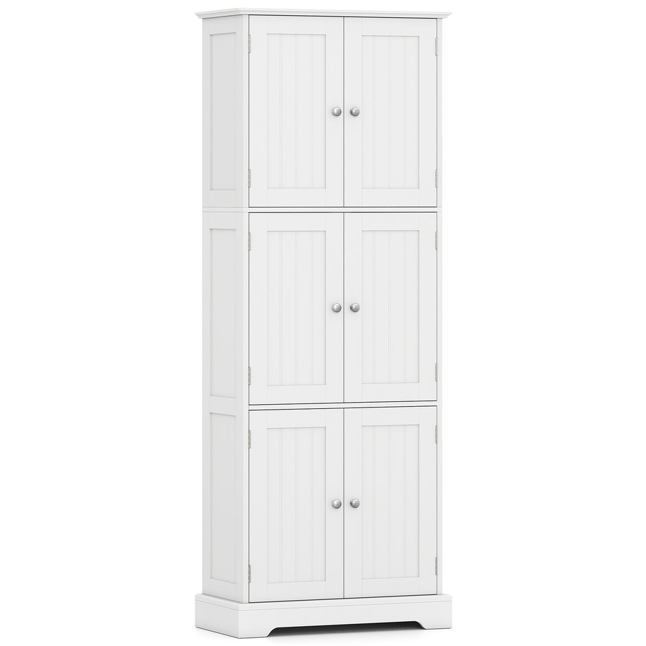 Fristående – högt skåp med dörrar och stängda vitt – 6 3 60 x 30 x 160 cm