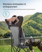 Campingstoel – gevoerde zitting – grijs-zwart