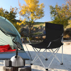 Campingstoelen – Set van 2 met armleuning en bekerhouder – Zwart