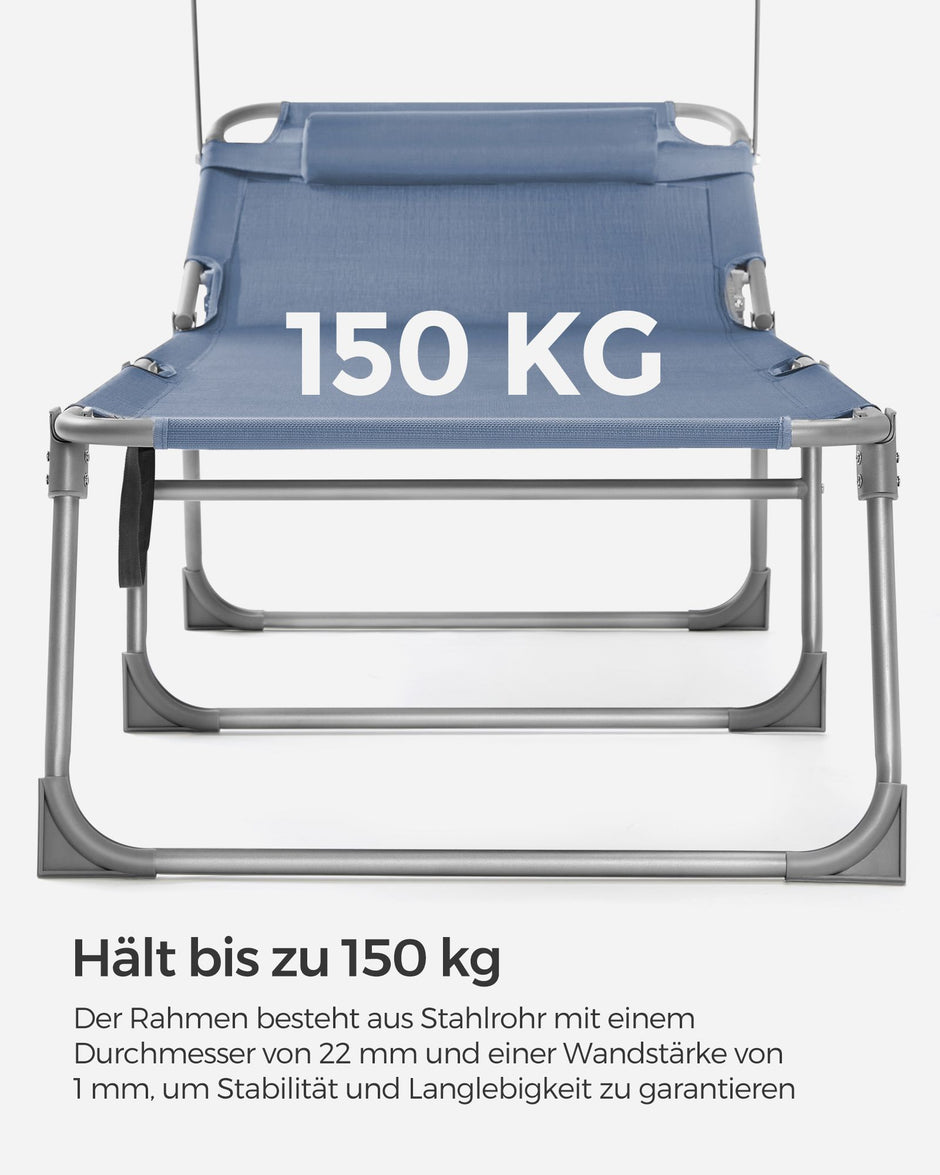 Ligstoel – Opvouwbaar en lichtgewicht – Blauw