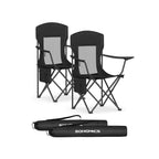 Campingstoelen set van 2 – Verstelbare armleuningen – Havenblauw