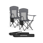 Campingstoelen set van 2 – Verstelbare armleuningen – Havenblauw