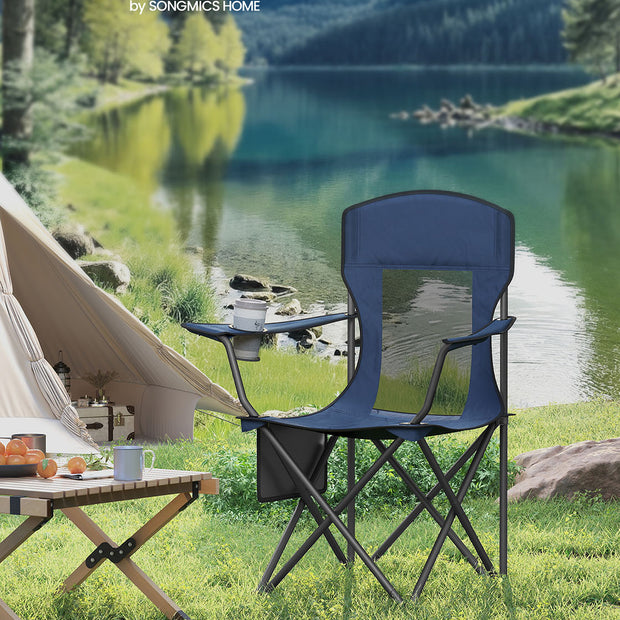 Campingstoelen set van 2 – Verstelbare armleuningen – Havenblauw