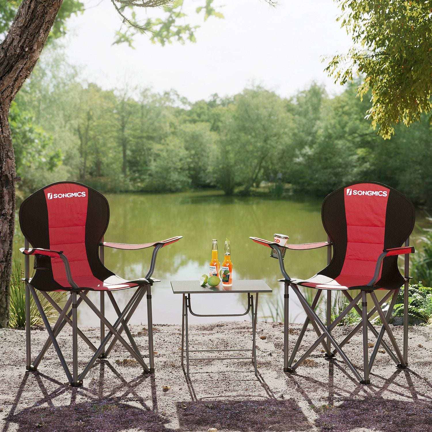 Campingstoel – Schuimgevulde zitting – Rood
