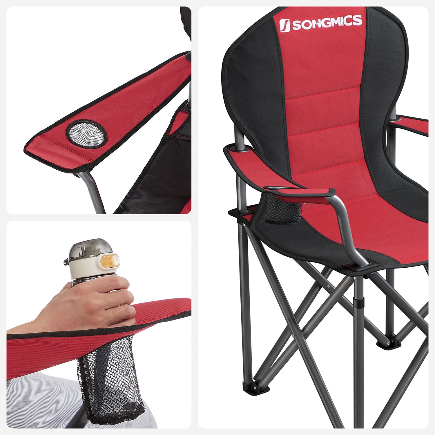 Campingstoel – Schuimgevulde zitting – Rood
