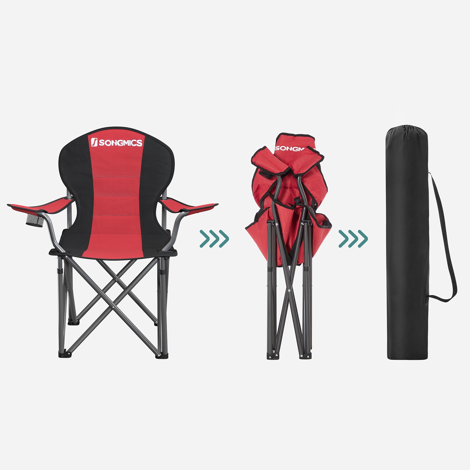 Campingstoel – Schuimgevulde zitting – Rood