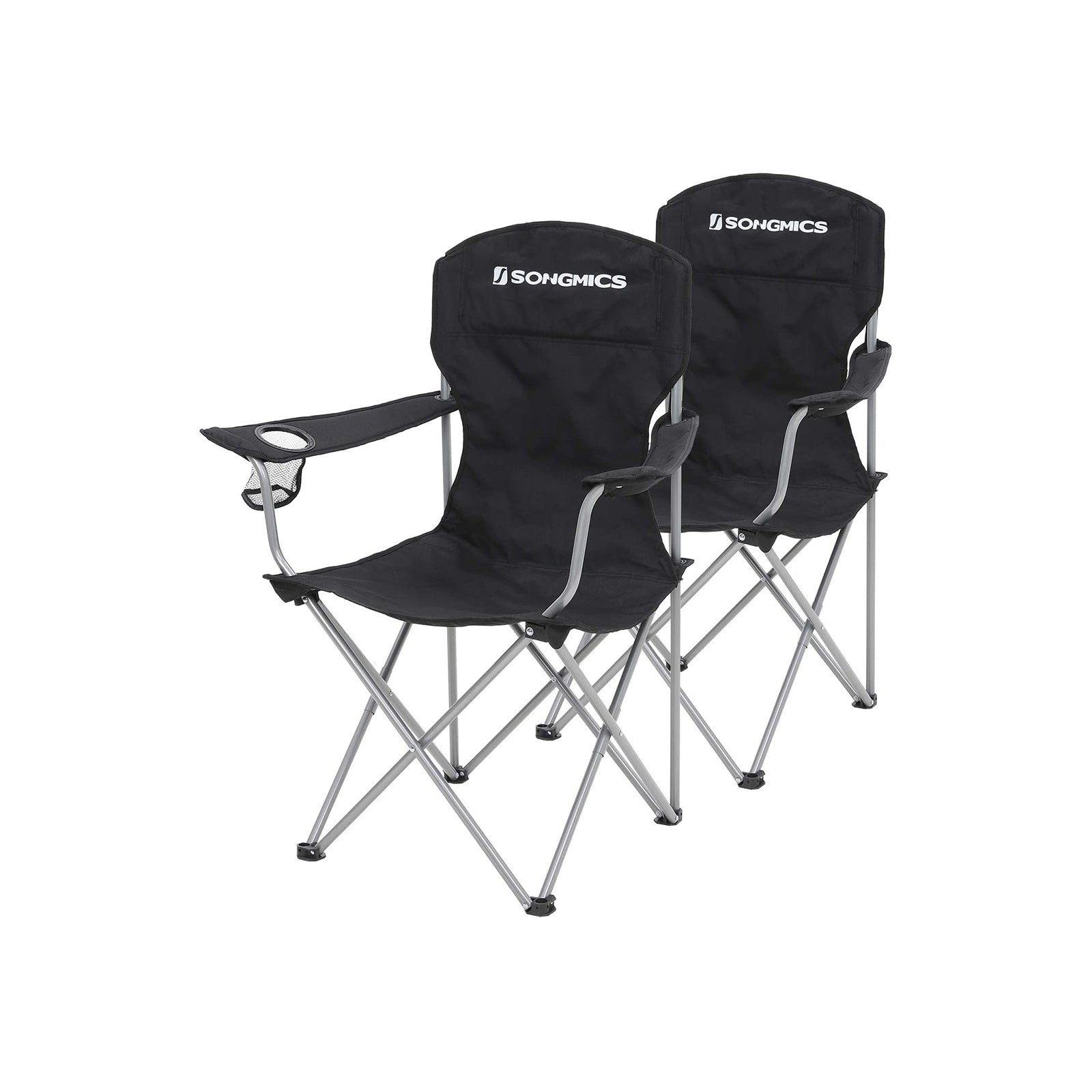 Campingstoel – set van 2 met bekerhouder – donkergroen