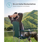 Campingstoel – set van 2 met bekerhouder – donkergroen