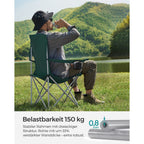 Campingstoel – set van 2 met bekerhouder – donkergroen
