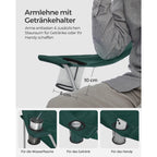 Campingstoel – set van 2 met bekerhouder – donkergroen