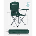Campingstoel – set van 2 met bekerhouder – donkergroen
