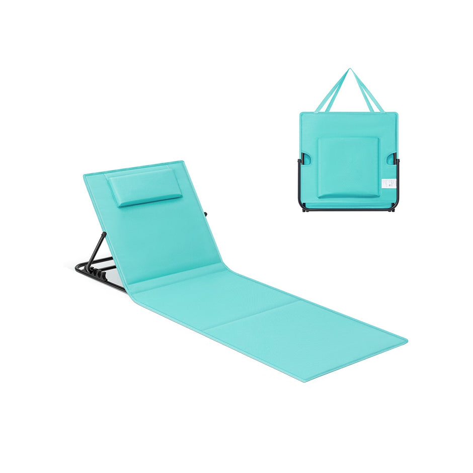 Strandstoel – Verstelbare rugleuning – Lichtgewicht – Grijs