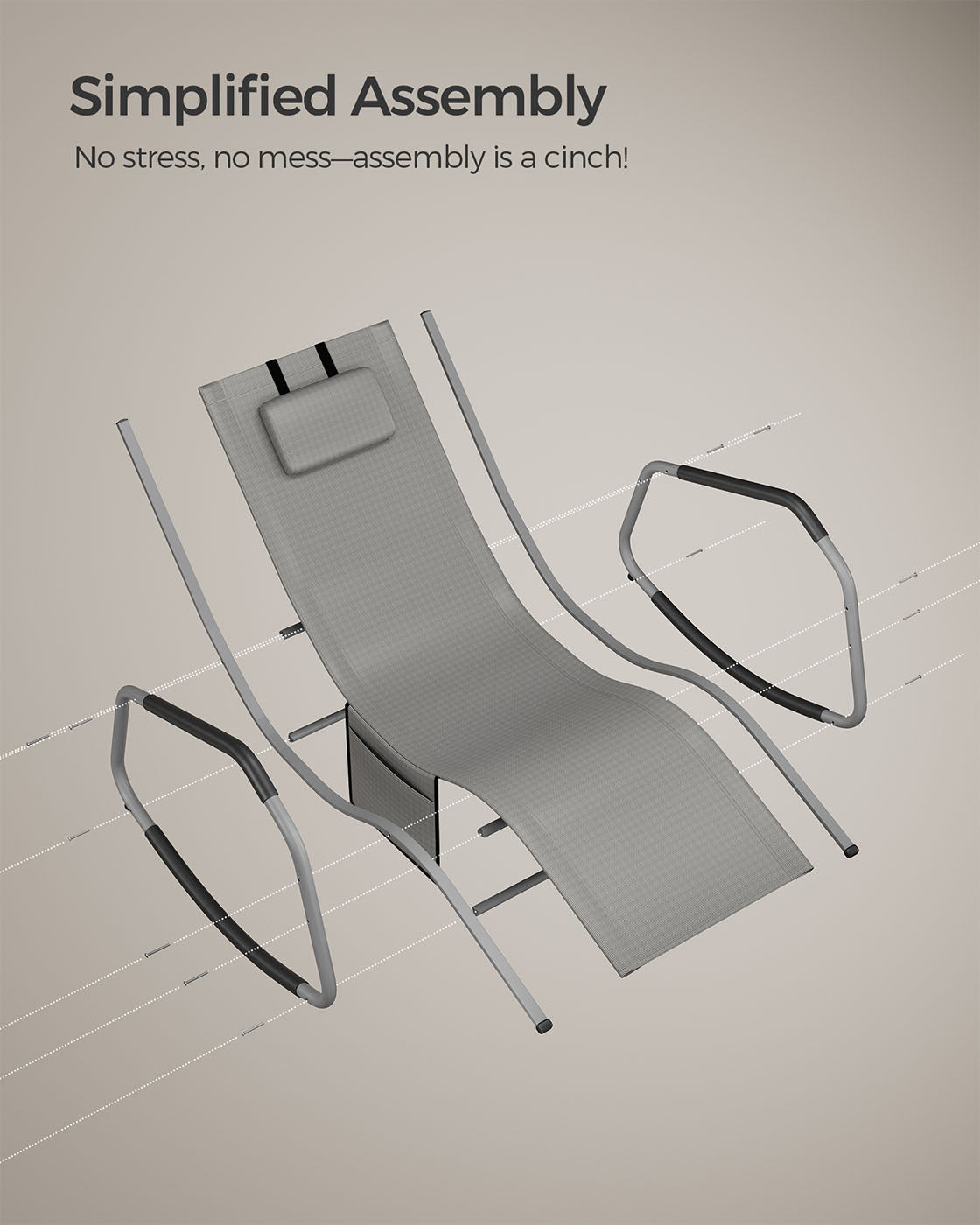 Outdoor Ligstoel – Kantelbeveiliging – Duifgrijs