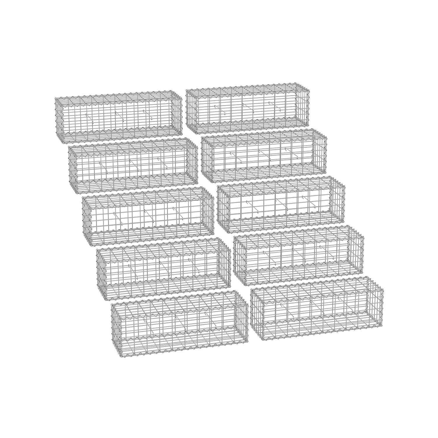 Schanskorven – set van 10 – voor stenen – 5 x 10 cm maaswijdte