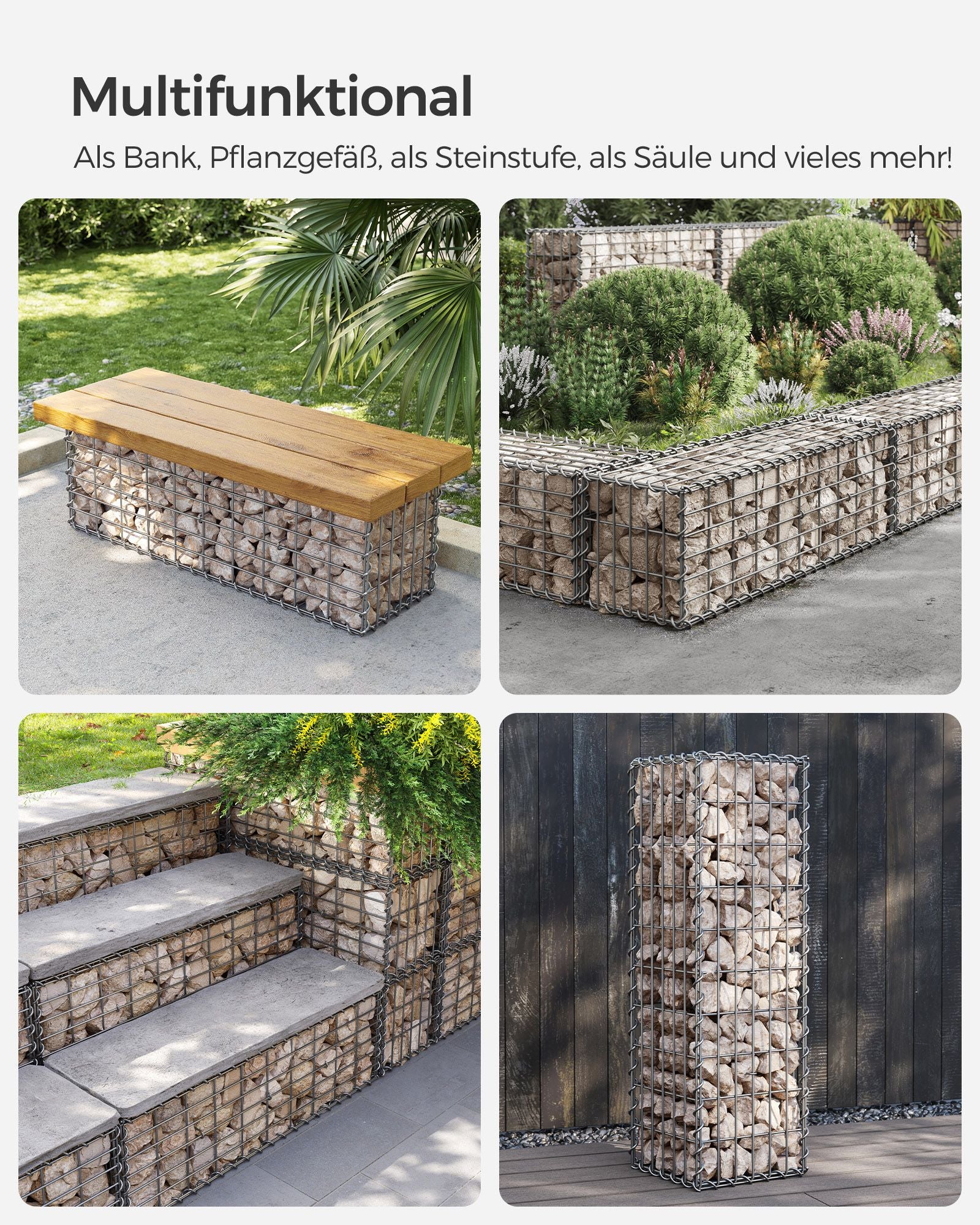 Schanskorven – set van 10 – voor stenen – 5 x 10 cm maaswijdte