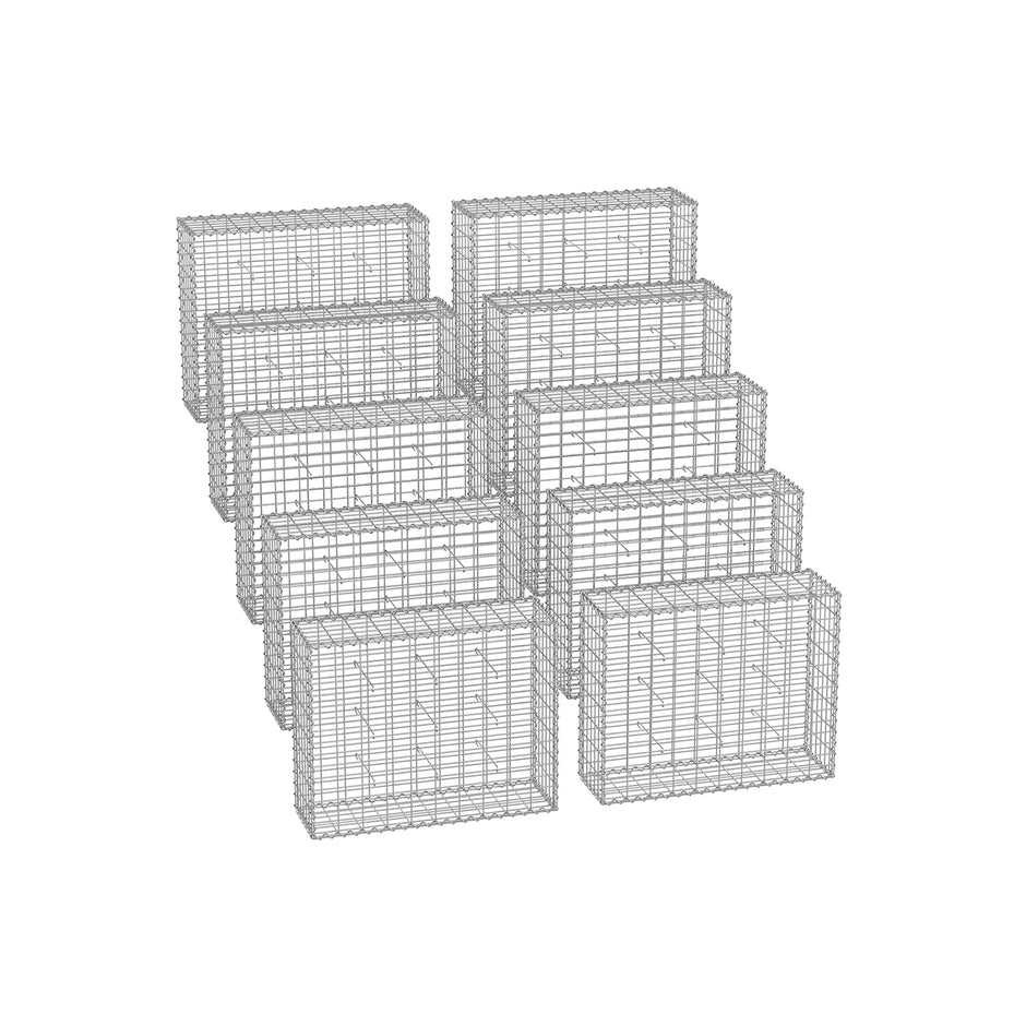 Set van 10 schanskorven – 100 x 80 x 30 cm – zilver