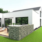 Schanskorf – Stenen bank of muur – Gegalvaniseerd staal – Zilver
