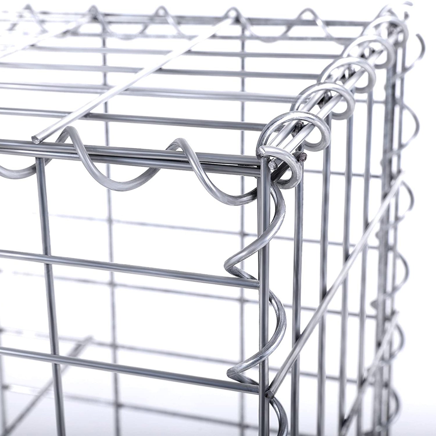 Schanskorf – Stenen bank of muur – Gegalvaniseerd staal – Zilver