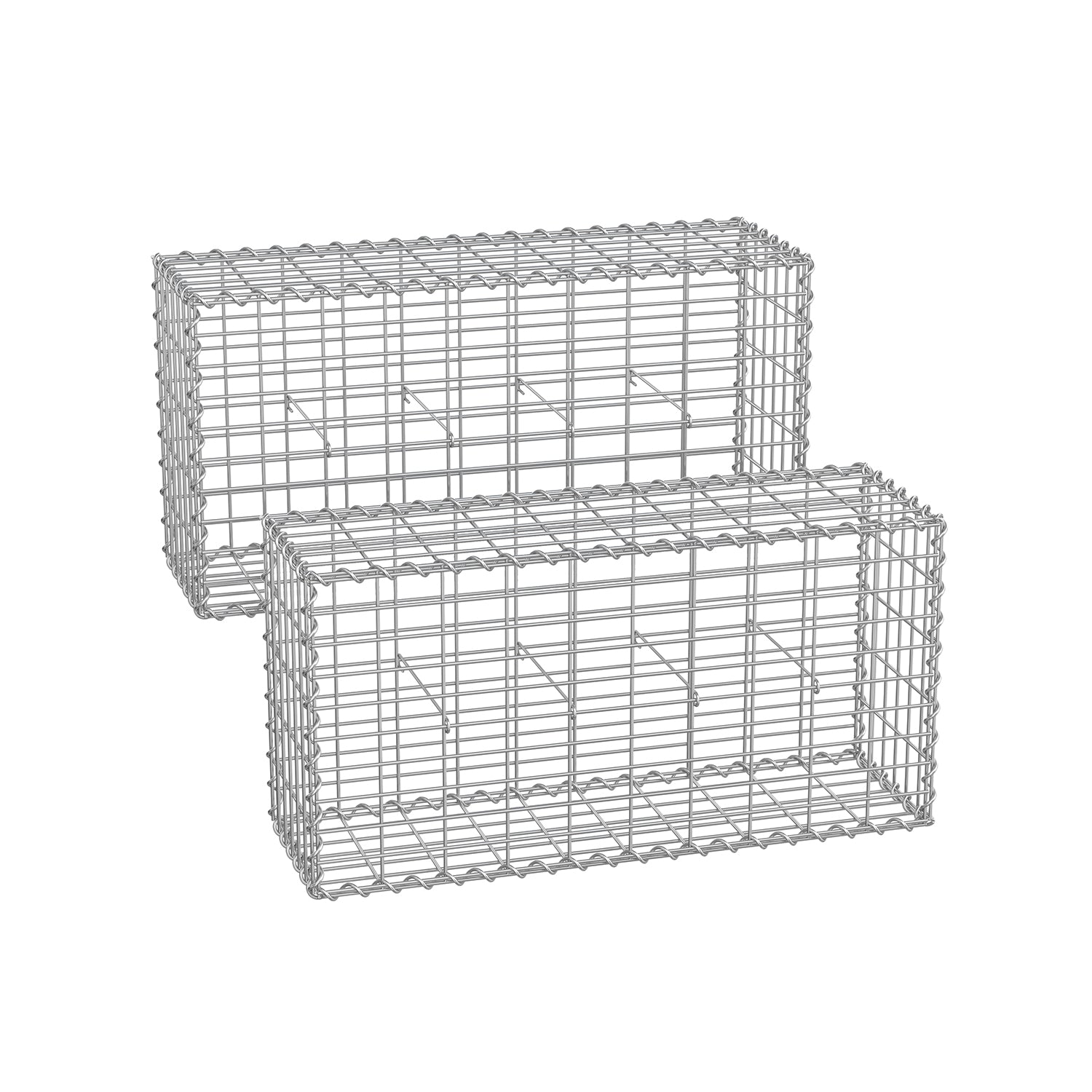 Set van schanskorven – gegalvaniseerd staal – zilver