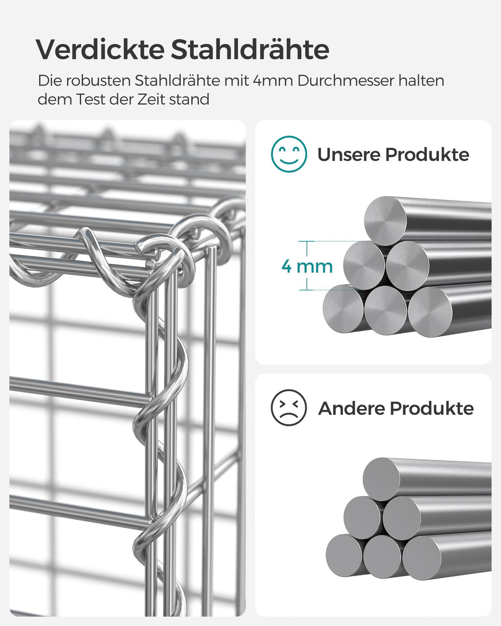 Set van schanskorven – maaswijdte 5 × 10 cm