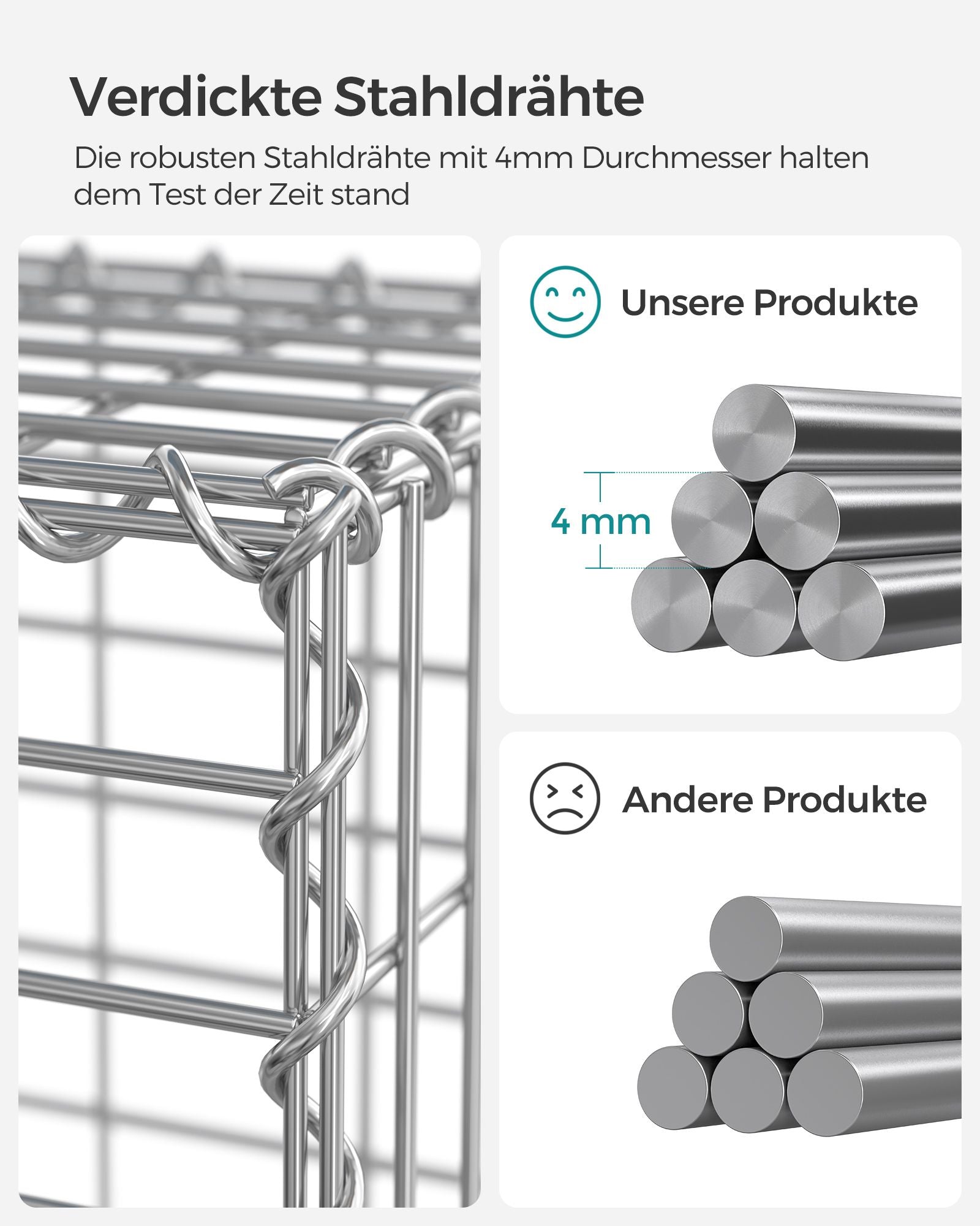Set van schanskorven – maaswijdte 5 × 10 cm