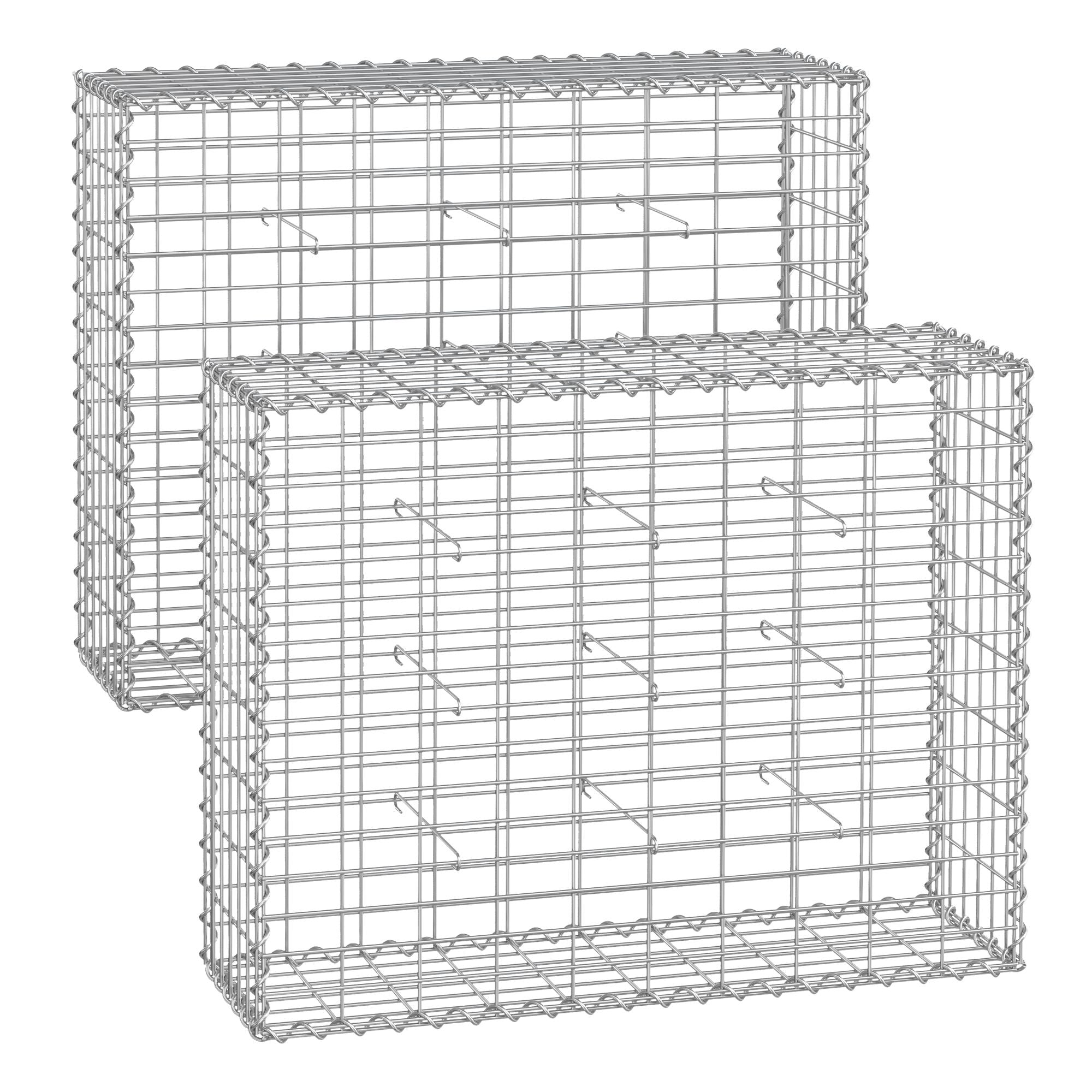 Set van 2 schanskorven – 100 x 80 x 30 cm – zilver