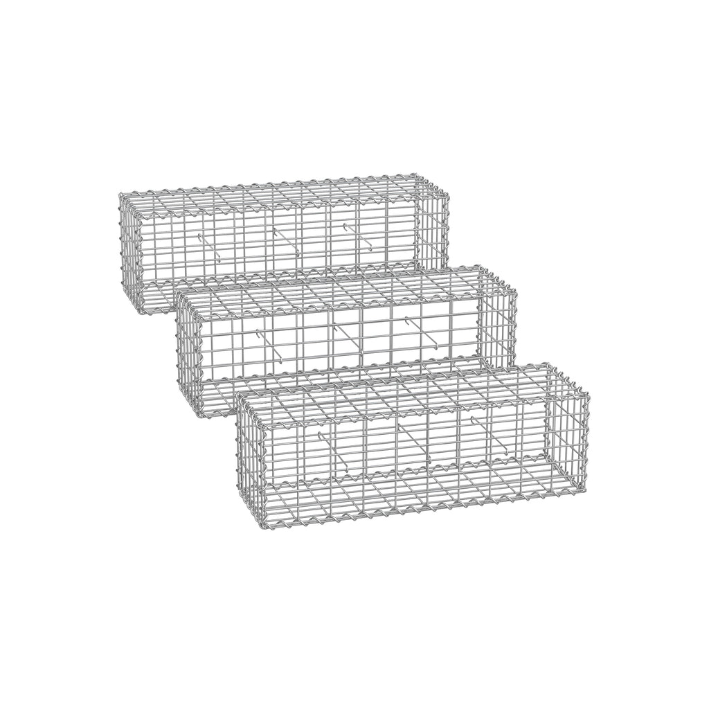 Draadmand – set van 3 – 5 x 10 cm maaswijdte – zilver