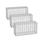 Set van 3 schanskorven – maaswijdte 5 × 10 cm – zilver